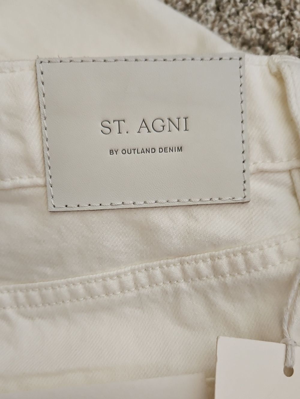 St. Agni Mid-Rise Balloon Jeans in White - Size 29 Rigid Organic Cotton Wide Leg - Picture 3 of 12